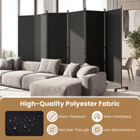 Giantex 6-Panel Folding Room Divider, 1.72m Rolling Privacy Screen with Lockable Wheels