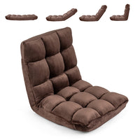 Giantex Adjustable 14-Position Floor Chair, Folding Couch Recliner with Soft Flannel Cover