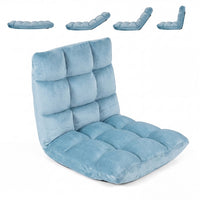 Giantex Adjustable 14-Position Floor Chair, Folding Couch Recliner with Soft Flannel Cover