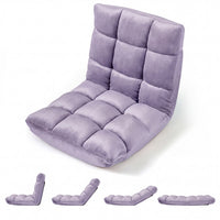 Giantex Adjustable 14-Position Floor Chair, Folding Couch Recliner with Soft Flannel Cover