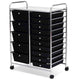 15-Drawer Rolling Storage Drawer Cart, Tools Scrapbook File Paper Craft Organizer Cart w/ Wheels