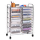 15-Drawer Rolling Storage Drawer Cart, Tools Scrapbook File Paper Craft Organizer Cart w/ Wheels