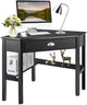 Giantex Wood Corner Computer Desk, Compact Writing Table w/Drawer & Shelves