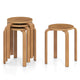 Set of 4 Round Stacking Stools, Solid Wood Dining Room Stool