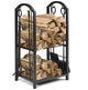 Giantex Firewood Rack with 4 Fireplace Tools Wrought Iron Log Storage Rack