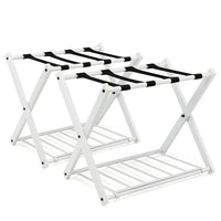 Home Luggage Rack Stand, Double Tiers Luggage Holder with Shoe Shelf, Home Organization