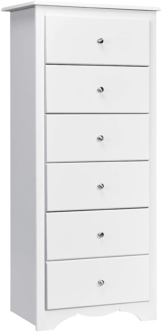 Giantex Chest of 6 Drawers, Free Standing Storage Cabinet, Wooden Storage Dresser Tallboy Cabinet