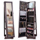 Giantex 360 Rotating Mirrored Jewelry Cabinet, Free Standing Jewelry Armoire, Full Length Mirror