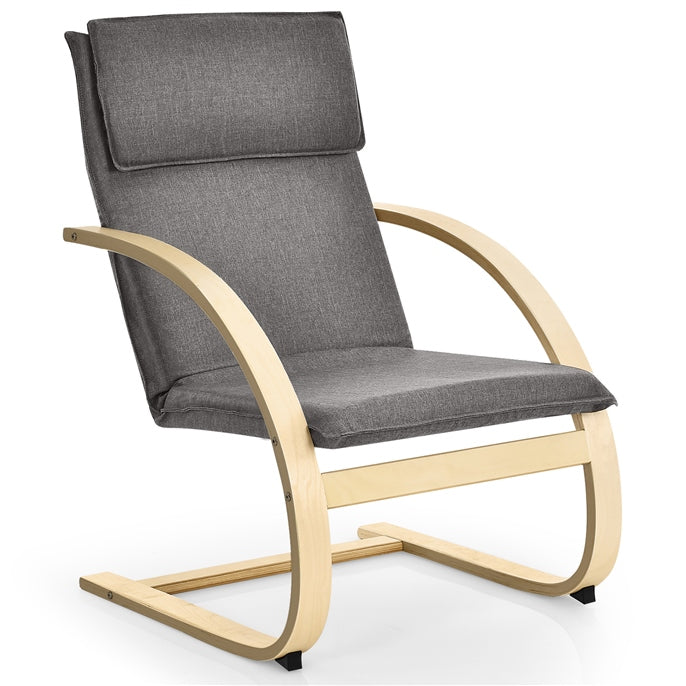 Giantex Bentwood Armchair Lounge Chair Ergonomic Upholstered Seat