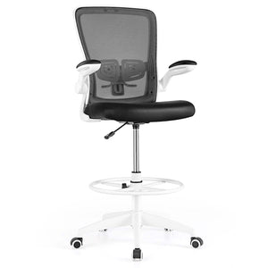 Giantex Adjustable Drafting Chair, 360° Swivel Designed Mesh Fabric Chair, Executive Chair for Working Studying Gaming