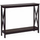 Giantex Industrial 3-Tier Console Table, Rustic Sofa Side Table with Storage Shelf