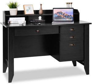Giantex Computer Desk with 4 Storage Drawers & Hutch