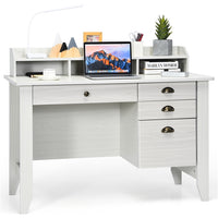 Giantex Computer Desk with 4 Storage Drawers & Hutch