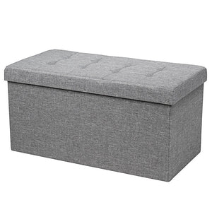 Giantex 80 cm Fabric Foldable Storage Ottoman, Toy Chest with Removable Storage Bin