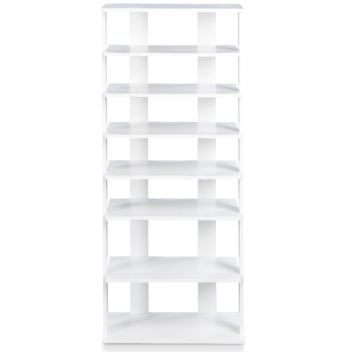 Giantex 7-Tier Wooden Shoe Rack, Shoe Storage Tower Multiple Layers, Detachable Board