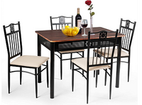 Giantex 5 Pieces Dining Table Set, Modern Kitchen Table Set for 4 Person, Bistro Table Set for Home