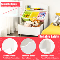 Kids Wooden Storage Cabinet with Rolling Casters