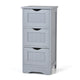 Giantex Bathroom Floor Cabinet, Side Storage Organizer Cabinet with 3 Drawers, Anti-Toppling Kit, White
