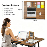 Giantex Mobile Stand up Computer Desk, Rolling Standing Laptop Cart with 2 Tilting Desktops