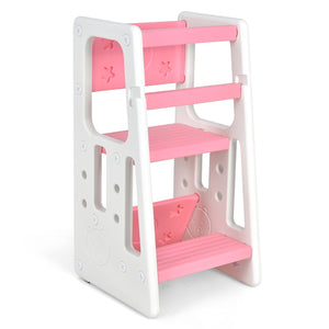 Kids Step Learning Stool with Double Safety Rails for Baby
