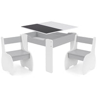 4-in-1 Wooden Kids Activity Table and Chair Set for Drawing and Studying