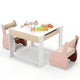 4-in-1 Wooden Kids Activity Table and Chair Set for Drawing and Studying