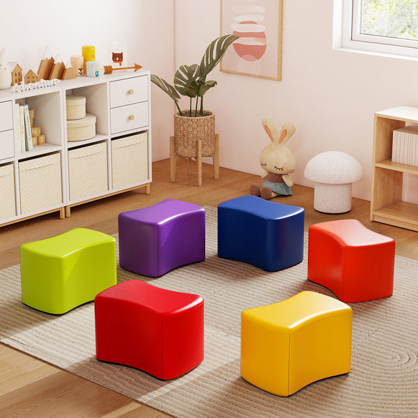 Modular Stool Set for Kids, 6 PCS Butterfly Stools with Detachable