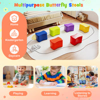 Modular Stool Set for Kids, 6 PCS Butterfly Stools with Detachable
