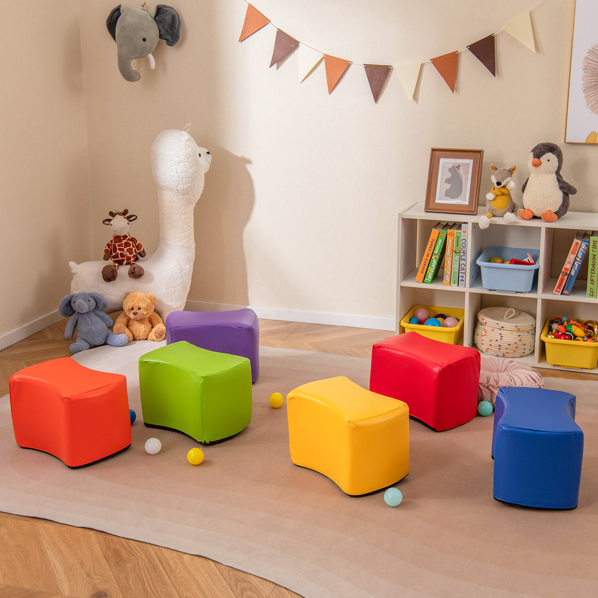 Modular Stool Set for Kids, 6 PCS Butterfly Stools with Detachable