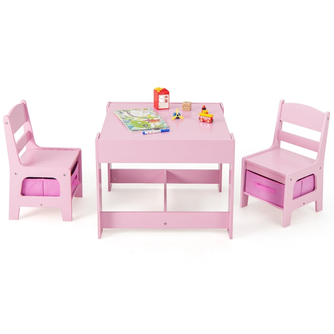 3-In-1 Kids Multi Activity Table & 2 Chairs Set for Toddlers