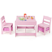 3-In-1 Kids Multi Activity Table & 2 Chairs Set for Toddlers