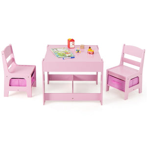 3-In-1 Kids Multi Activity Table & 2 Chairs Set for Toddlers