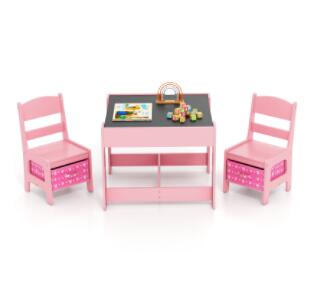 3-In-1 Kids Multi Activity Table & 2 Chairs Set for Toddlers