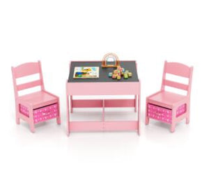 3-In-1 Kids Multi Activity Table & 2 Chairs Set for Toddlers