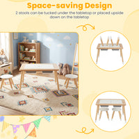 Kid's Table and Chairs Set with Detachable Double-Sided Tabletops