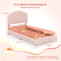 Upholstered Platform Bed Frame w/ Height-Adjustable Padded Headboard