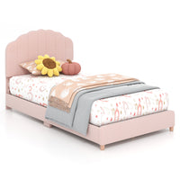 Upholstered Platform Bed Frame w/ Height-Adjustable Padded Headboard