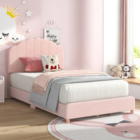 Upholstered Platform Bed Frame w/ Height-Adjustable Padded Headboard