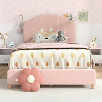 Upholstered Platform Bed Frame w/ Height-Adjustable Padded Headboard