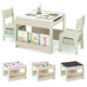 4-in-1 Kids Wooden Activity Table with Reversible Blackboard and Bookshelves