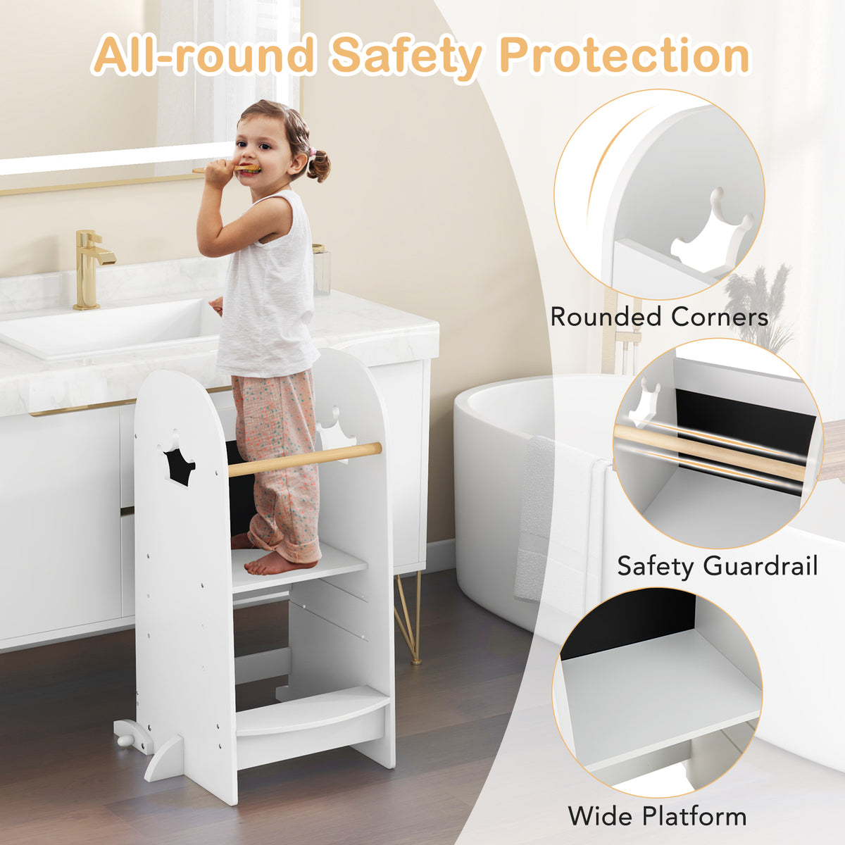 Toddler Tower, Multipurpose Wooden Kids Kitchen Tower