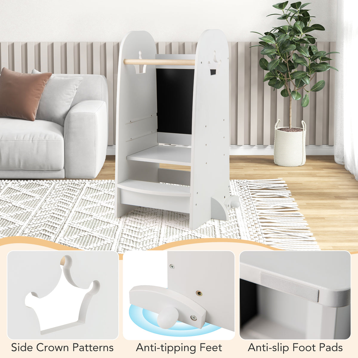 Toddler Tower, Multipurpose Wooden Kids Kitchen Tower