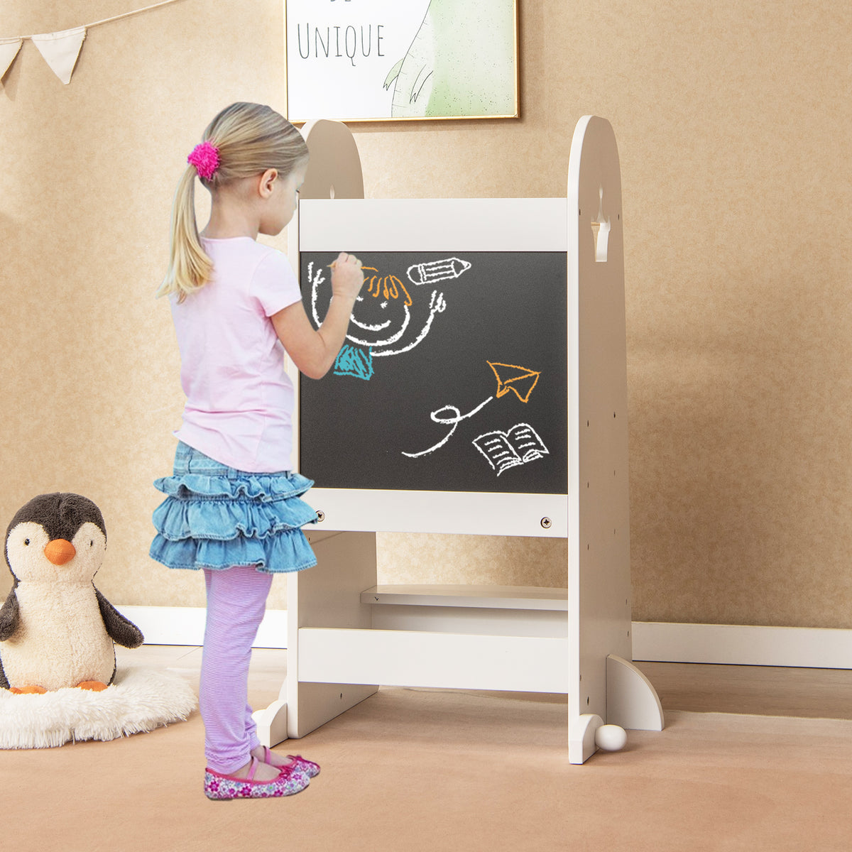 Toddler Tower, Multipurpose Wooden Kids Kitchen Tower