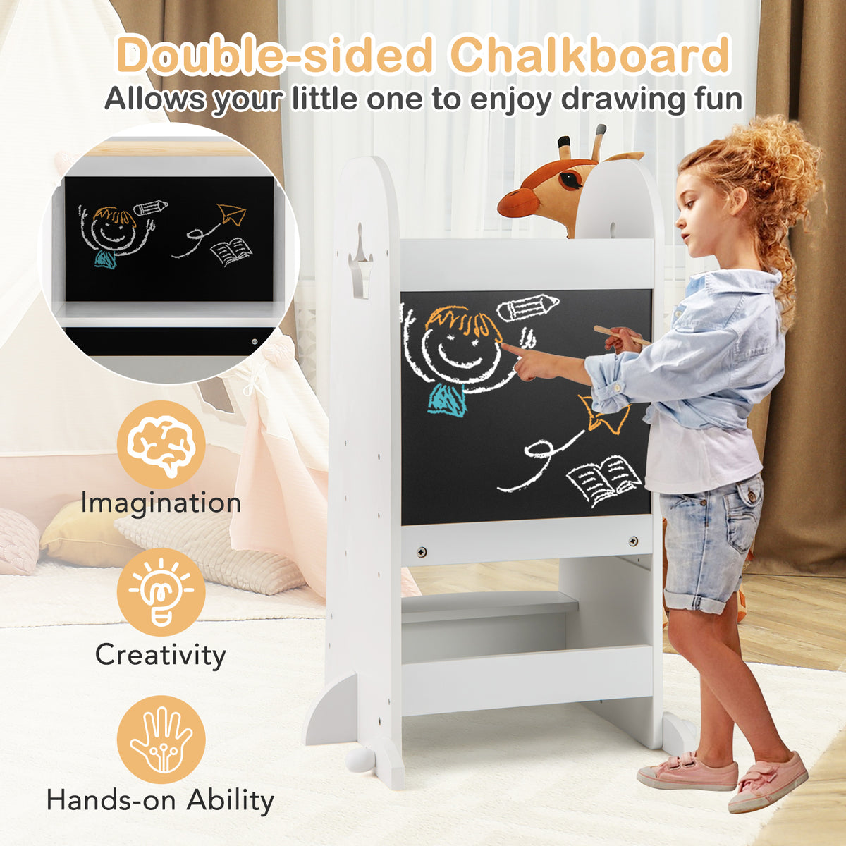 Toddler Tower, Multipurpose Wooden Kids Kitchen Tower