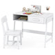 Wooden Children Study Table Set with Storage Drawer and Hutch