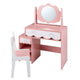 Kids Vanity Set with 360° Rotating Mirror & Chair for Girls