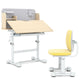 Kids Study Desk & Chair Set, Height-Adjustable Student Writing Table w/Chair