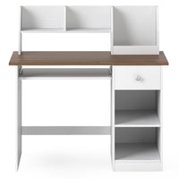 Kids Study Desk, Children Writing Table w/Hutch, Drawer, Storage Shelves & Keyboard Tray