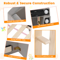 Velvet Fabric Children Floor Bed with Safety Rails and Headboard