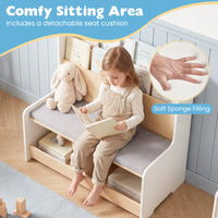 Kids Reading Nook with Bench, Toddler Toy Storage Organizer